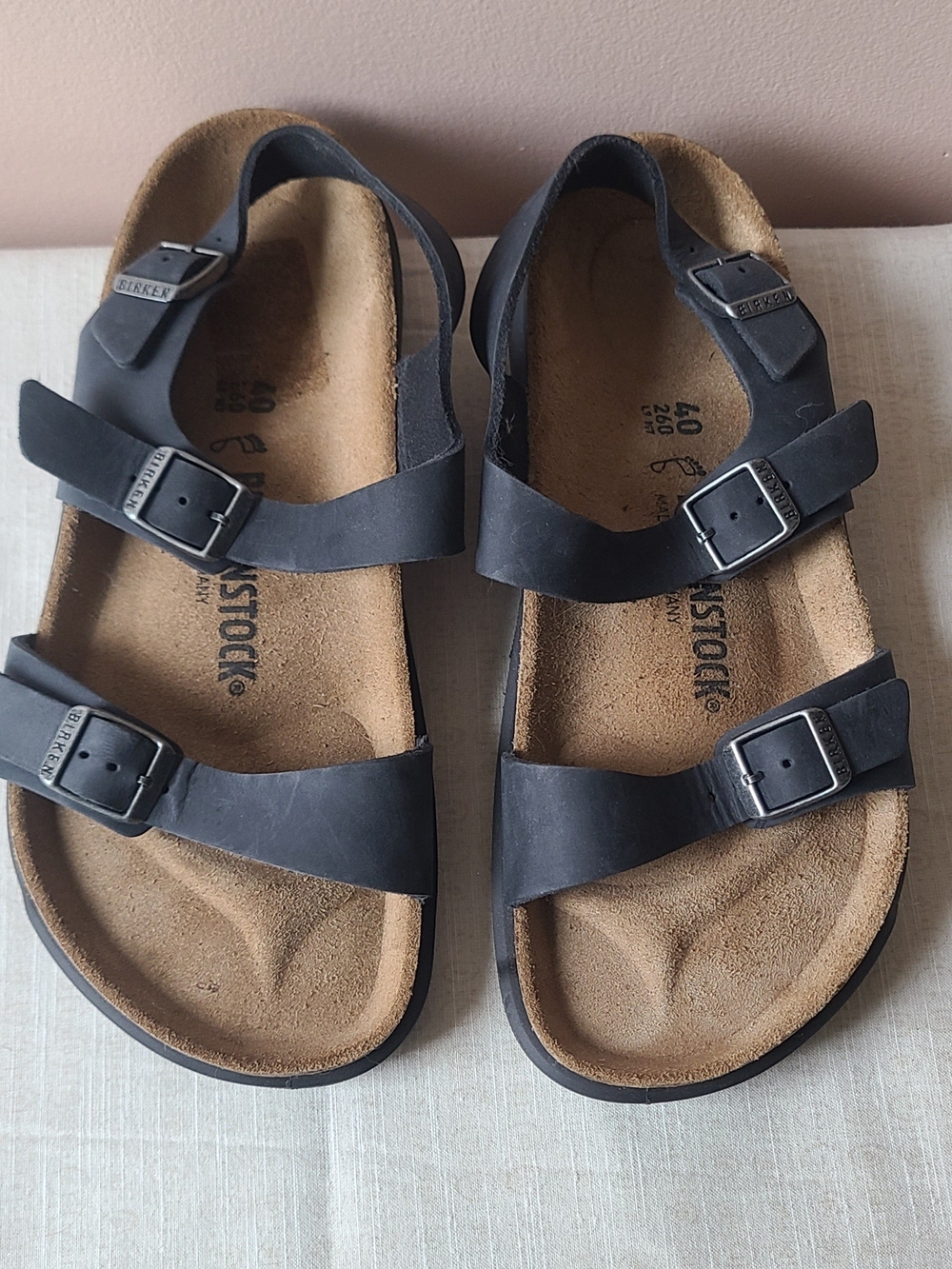 Birkenstock Black Double-Strap Sandals with Buckles